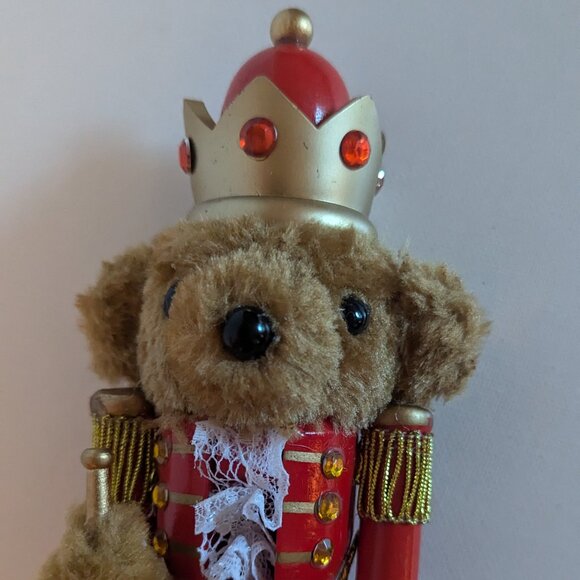 NWT 10" Teddy Bear Soldier Nutcracker Christmas Holiday Decor Michael's Ashland - Picture 2 of 12